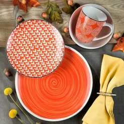 Opulent Orange Stoneware 16-pc. Dinnerware Set