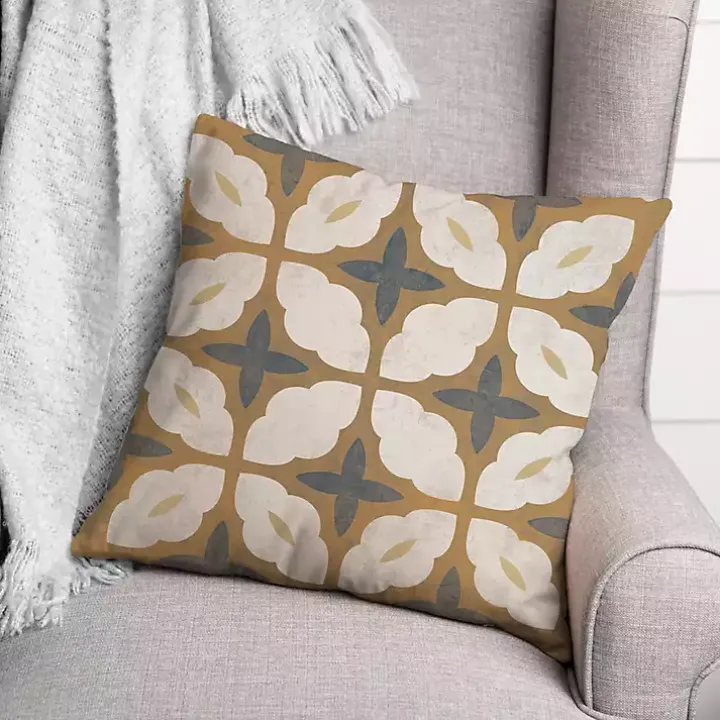 Orange & Blue Medallion Indoor/Outdoor Pillow