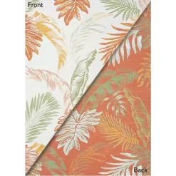 Orange & Green Palms Reversible Outdoor Rug, 5x7