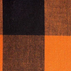 Orange and Black Buffalo Check Round Tablecloth