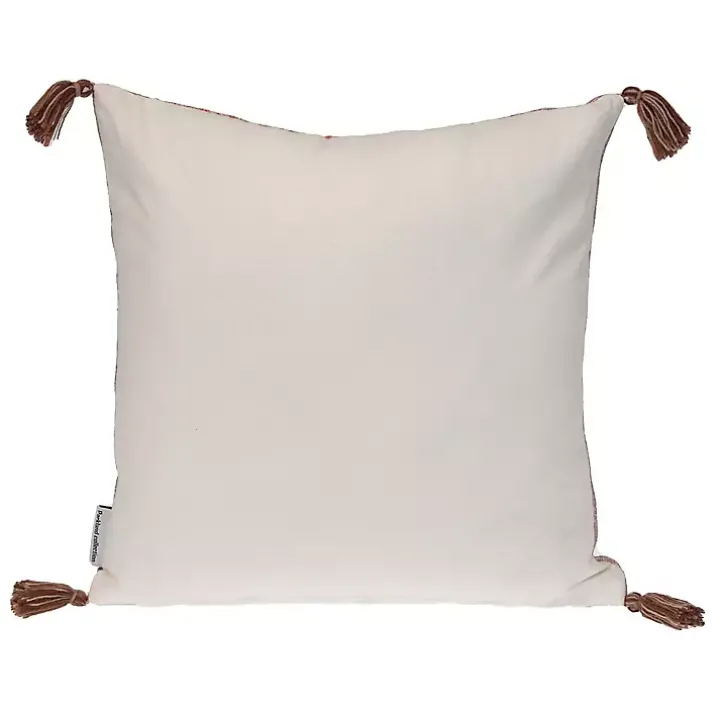 Orange and Pink Floral Stripe Pillow