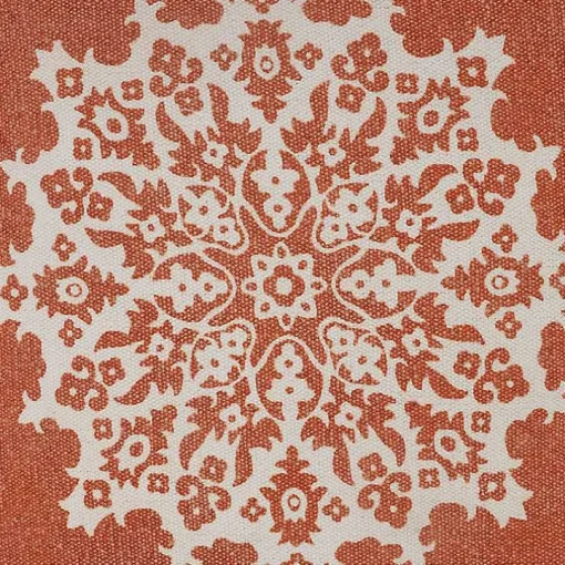 Orange and White Medallion Pillow