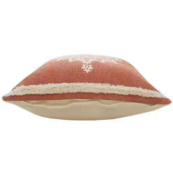 Orange and White Medallion Pillow