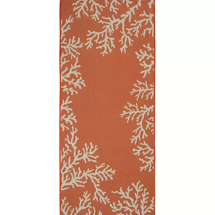 Orange Coral Indoor/Outdoor Runner, 1x4