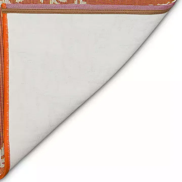 Orange Coral Indoor/Outdoor Runner, 1x4