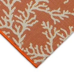 Orange Coral Indoor/Outdoor Runner, 1x4