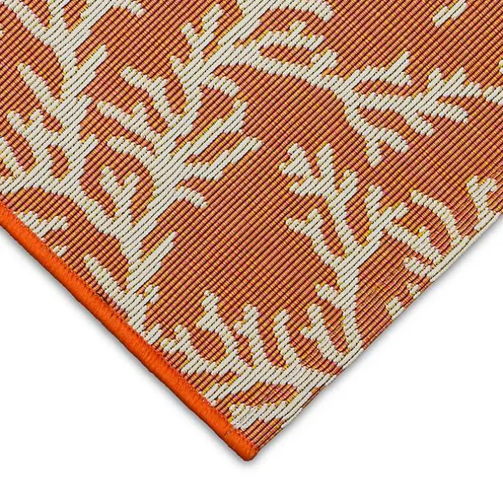 Orange Coral Indoor/Outdoor Rug, 2x3