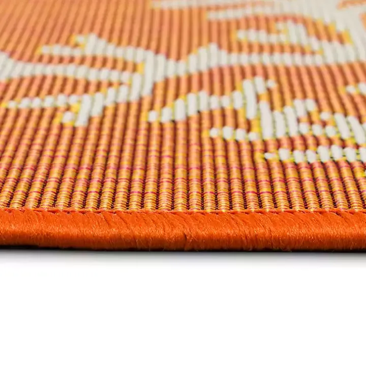 Orange Coral Indoor/Outdoor Rug, 2x3