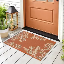 Orange Coral Indoor/Outdoor Rug, 2x3