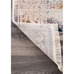 Orange Eli Medallion Fringe Area Rug, 5x8