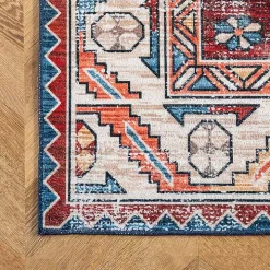 Orange Faded Medallion Washable Runner