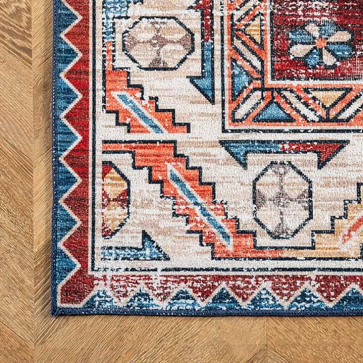 Orange Faded Medallion Washable Runner