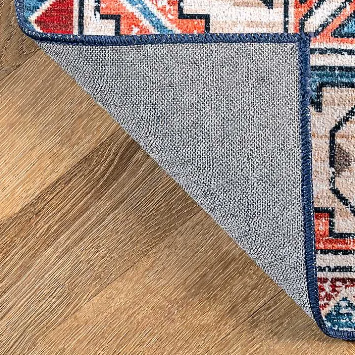 Orange Faded Medallion Washable Runner