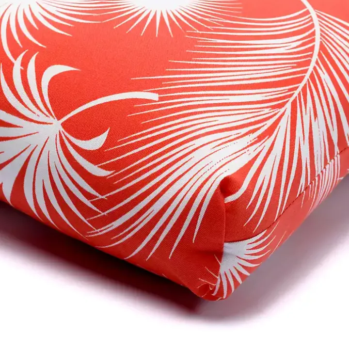 Orange Floral Outdoor Chair Cushion