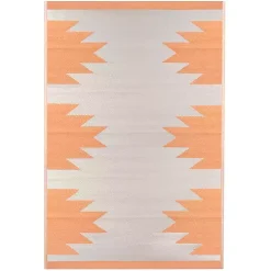 Orange Geometric Outdoor Area Rug, 4x6