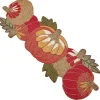 Orange Glass Beaded Pumpkins Table Runner
