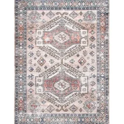 Orange Global Motif Washable Area Rug, 4x6