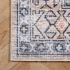 Orange Global Motif Washable Area Rug, 3x5