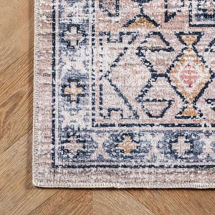 Orange Global Motif Washable Area Rug, 4x6