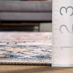 Orange Global Motif Washable Area Rug, 4x6