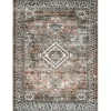 Orange Global Pattern Washable Area Rug, 5x8