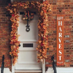 Orange Happy Harvest Porch Board, 10 in.