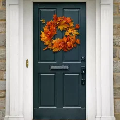 Orange Maple Leaf Fall Foliage Wreath