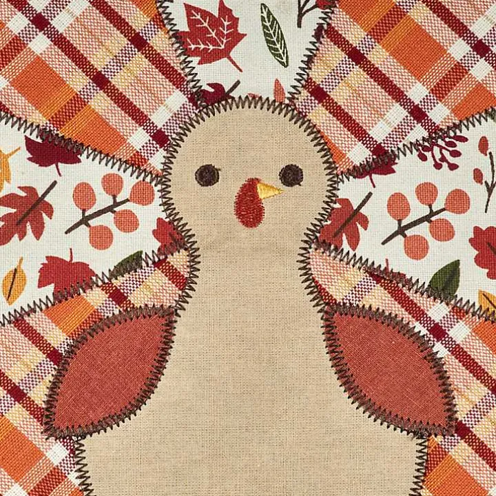 Orange Plaid Turkey 3-pc. Potholder & Towel Set