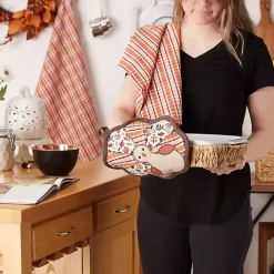 Orange Plaid Turkey 3-pc. Potholder & Towel Set