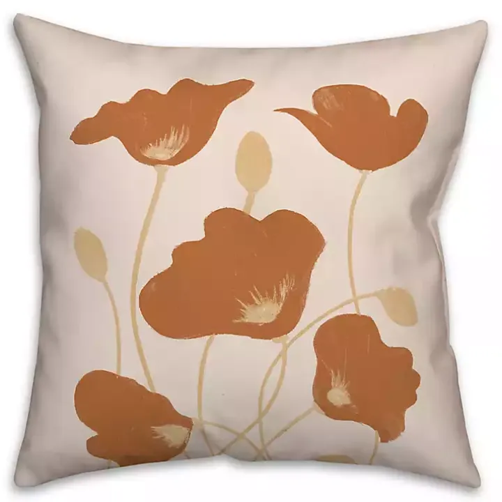 Orange Poppies Indoor/Outdoor Pillow