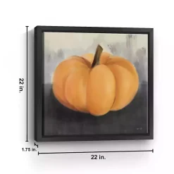 Orange Pumpkin Framed Giclee Canvas Art Print