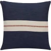 Orange Single Stripe Navy Pillow