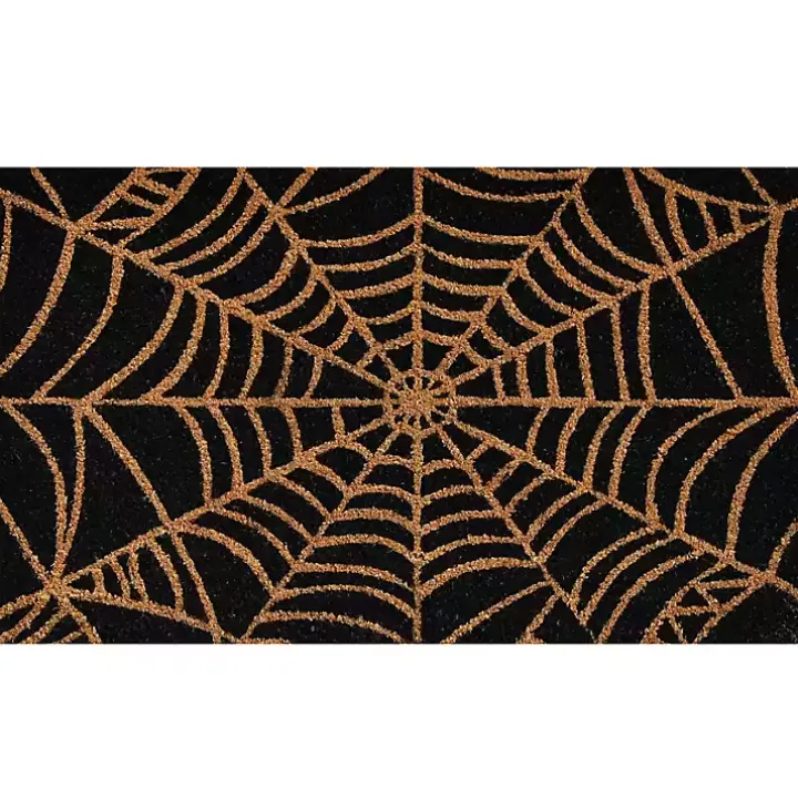 Orange Spiderweb Halloween Doormat