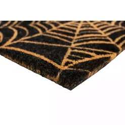 Orange Spiderweb Halloween Doormat
