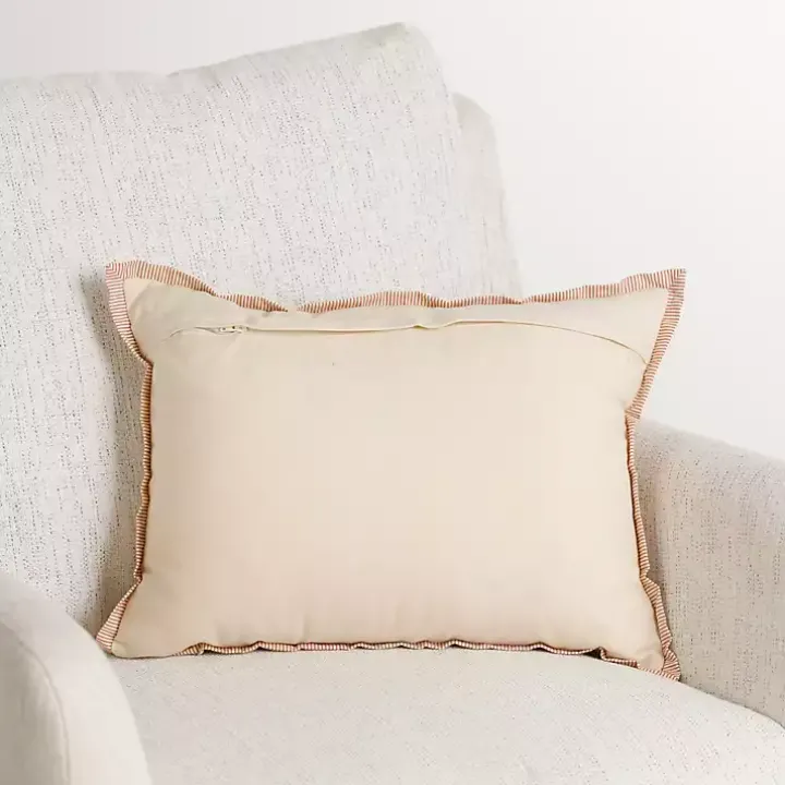 Orange Striped Family Lumbar Pillow