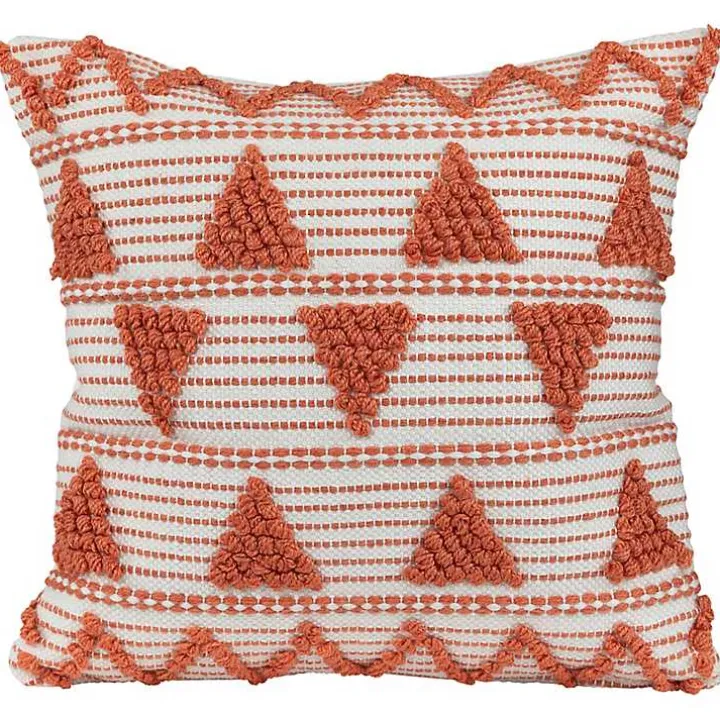 Orange Woven Triangle Indoor/Outdoor Pillow