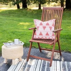 Orange Woven Triangle Indoor/Outdoor Pillow