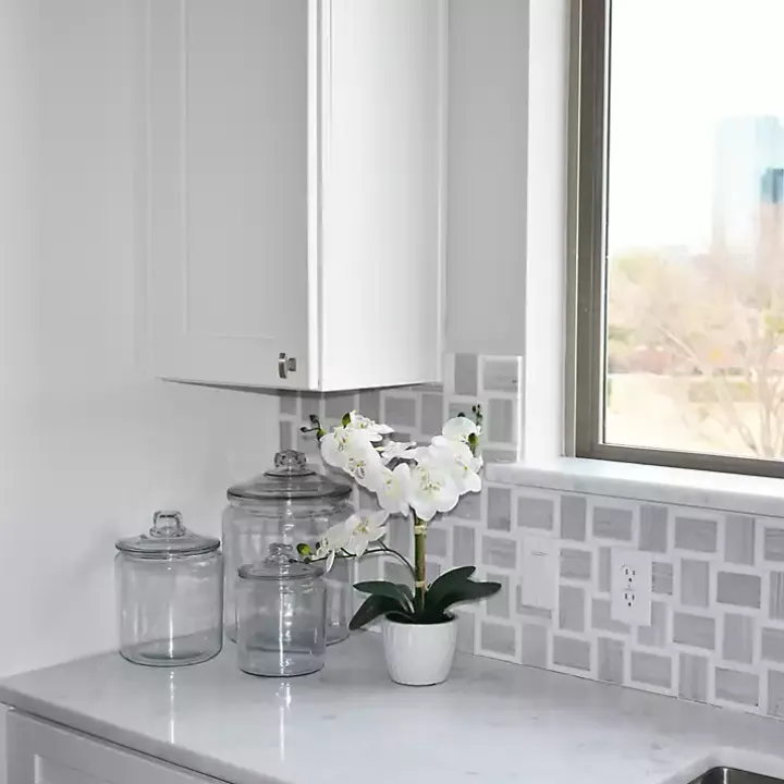 Orchid Arrangement in White Decorative Pot