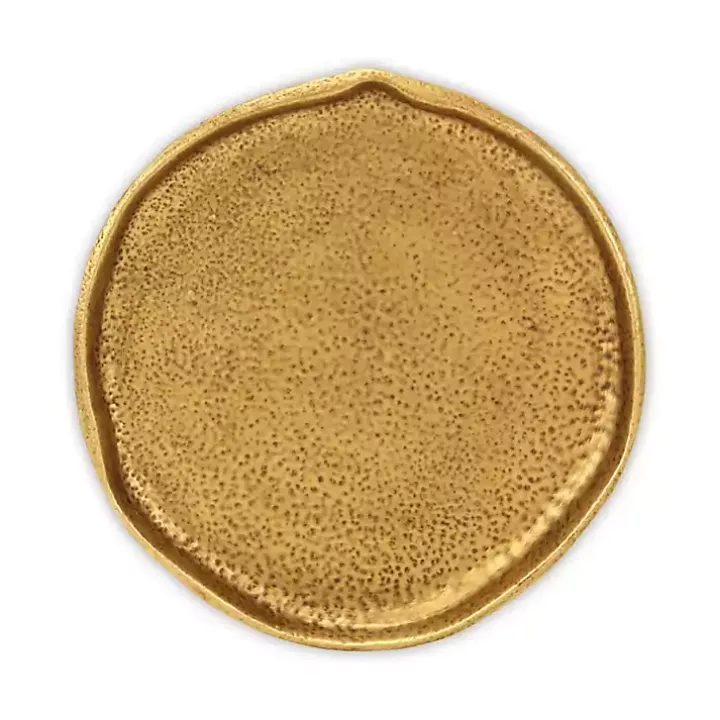 Organic Round Gold Cast Iron Dish