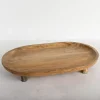 Oval Mango Wood Footed Serving Platter