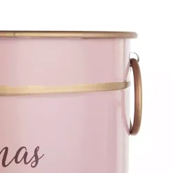 Oval Pink Iron Merry Christmas Baskets, Set of 2