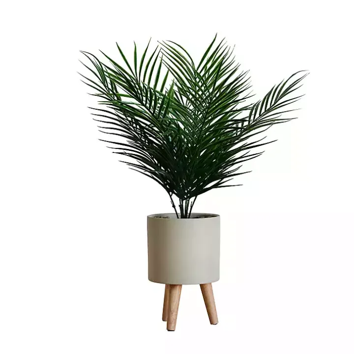 Palm Arrangement in Tan Footed Pot