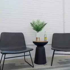 Palm Arrangement in White Footed Pot