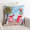 Palm Tree Beach Scene Christmas Pillow