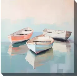 Pastel Boats Outdoor Canvas Art Print