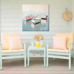 Pastel Boats Outdoor Canvas Art Print