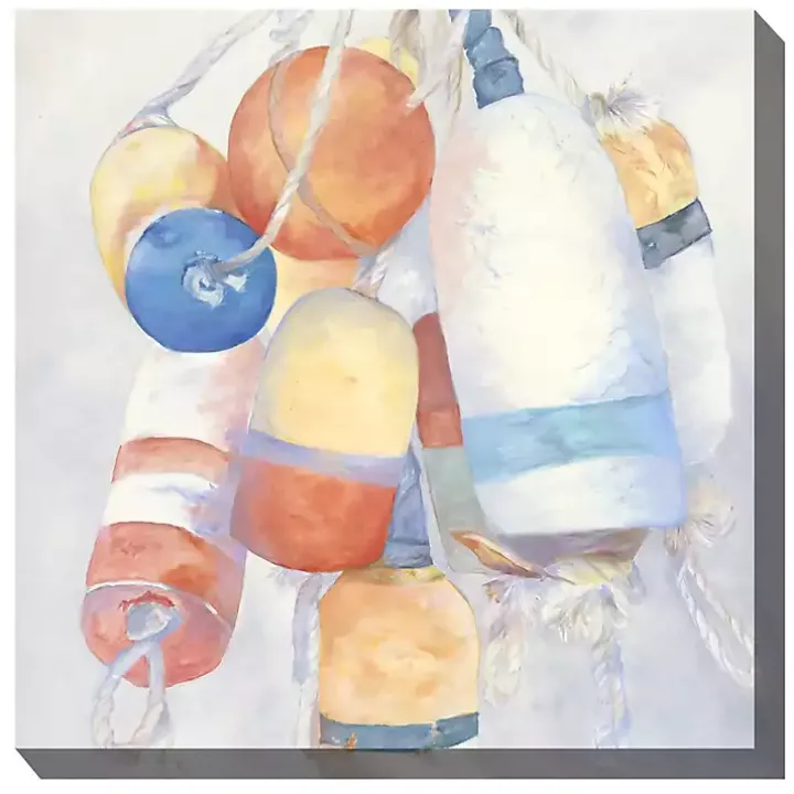 Pastel Buoys Outdoor Canvas Art Print