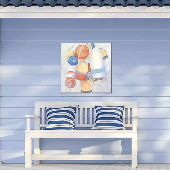 Pastel Buoys Outdoor Canvas Art Print
