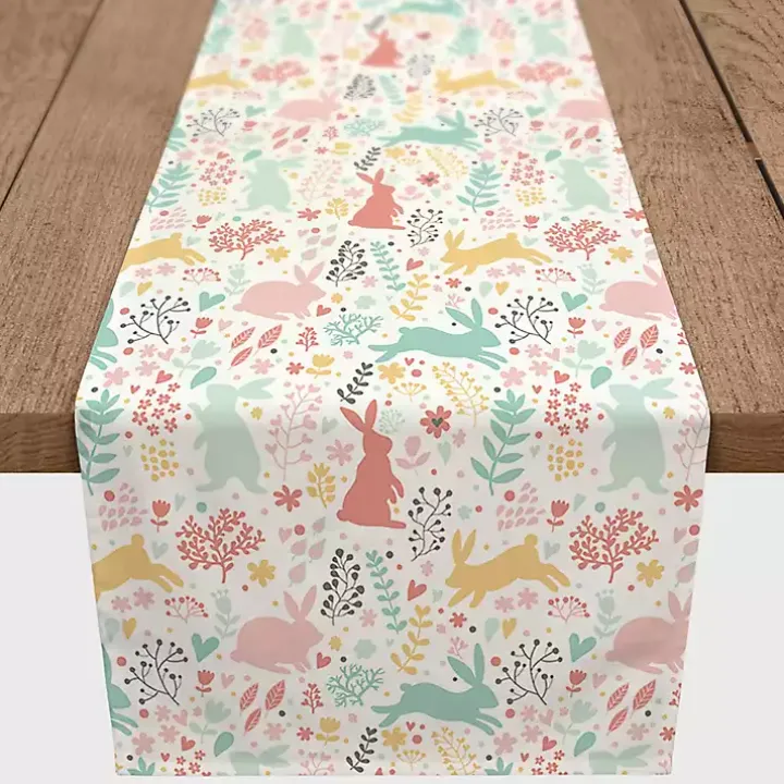 Pastel Easter Pattern Table Runner, 90 in.