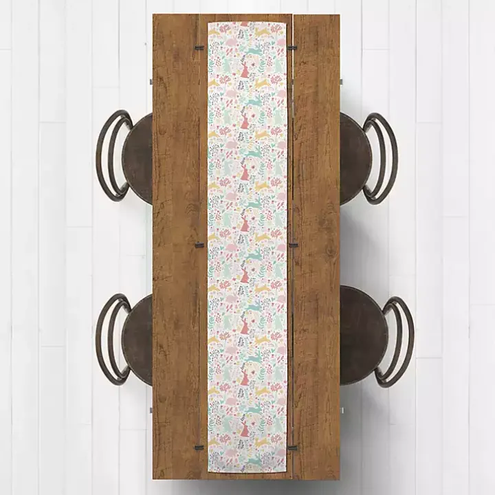 Pastel Easter Pattern Table Runner, 90 in.